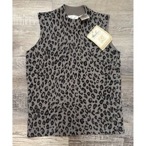 Y2K‎ Mock Neck Tank Top Animal Print Whimsigoth Grunge Camisole Shimmer NWT M